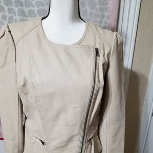Cream leather jacket